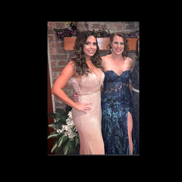 Jovani Deep V Sequin Gown for bridesmaid or prom - Picture 5 of 7